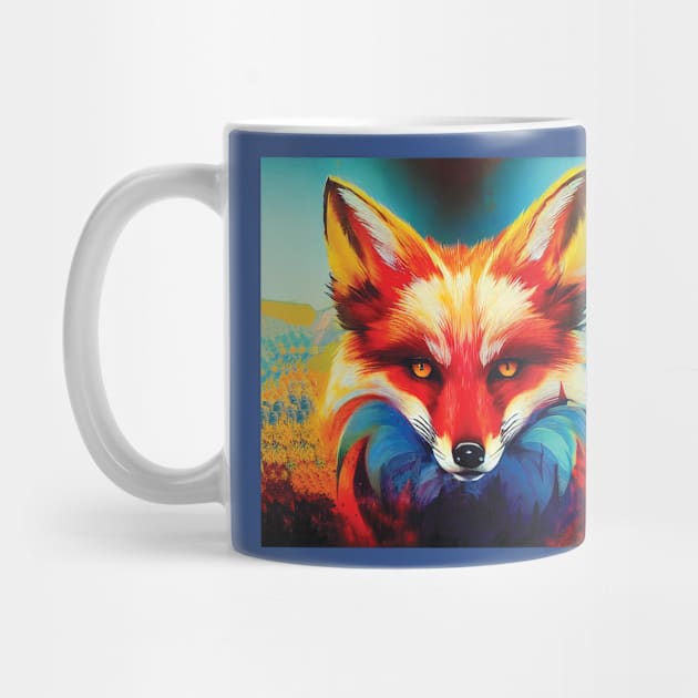 Colourful Fox Art by Geminiartstudio